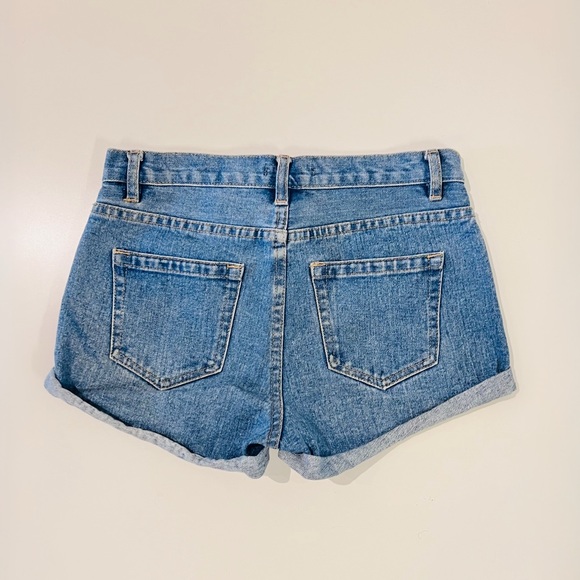 Forever 21 Medium Wash High Waisted Cuffed Denim Jean Shorts - Picture 4 of 9
